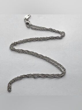 Vtg Sterling Silver Relaxed Link Twisted Cable Chain 20” Length 2mm Width